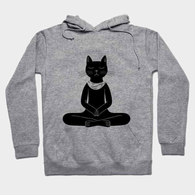 Yoga Cat Hoodie by aphian